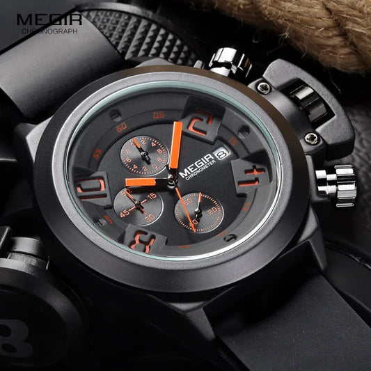 Tribe Cloth / MEGIR      Quartz Analog Display Chronograph Sport's Watch for Man with Calendar