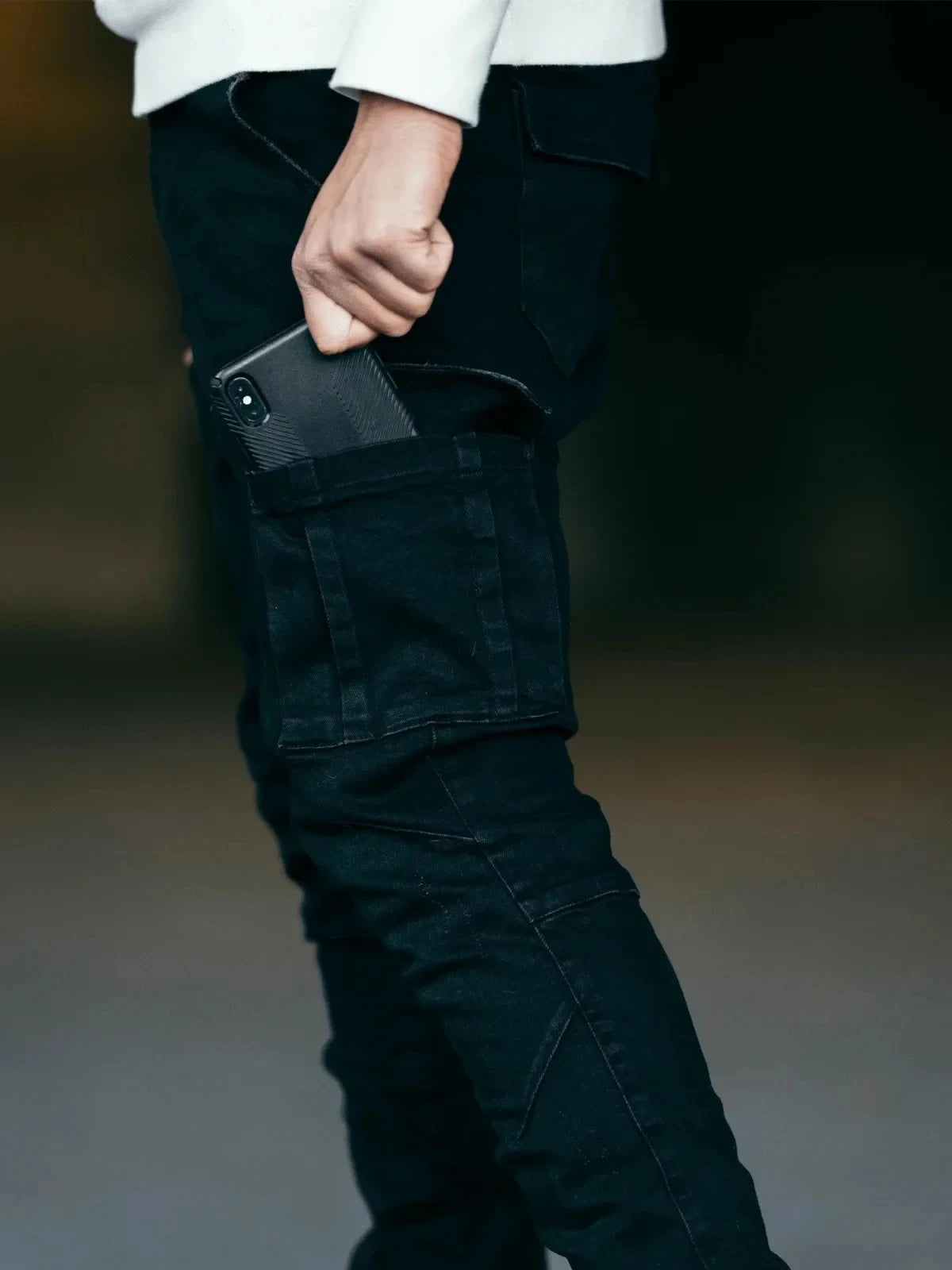 longchengyixi / Tribe Cloth / Denim Cargo Pants Slim Fit