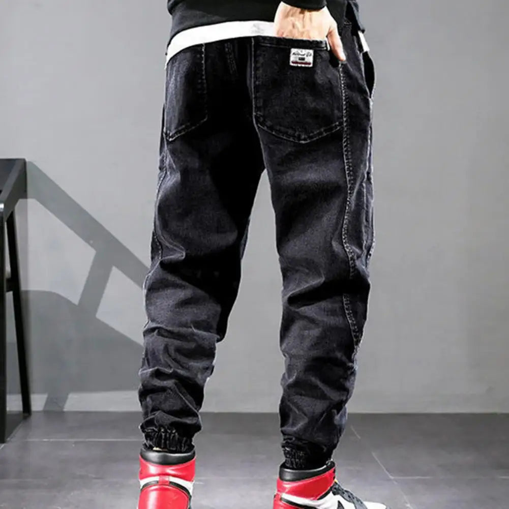 Tribe Cloth / Null Loose Denim Men Drawstring Waist Jeans