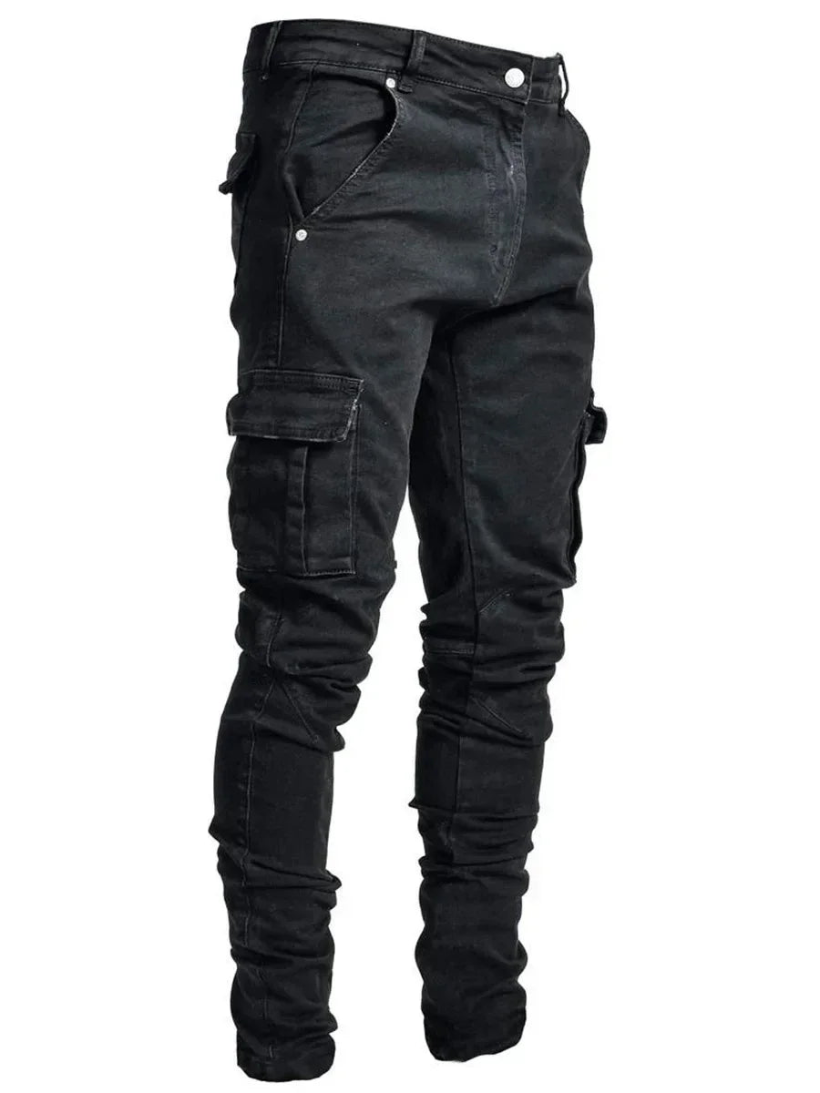 longchengyixi / Tribe Cloth / Denim Cargo Pants Slim Fit